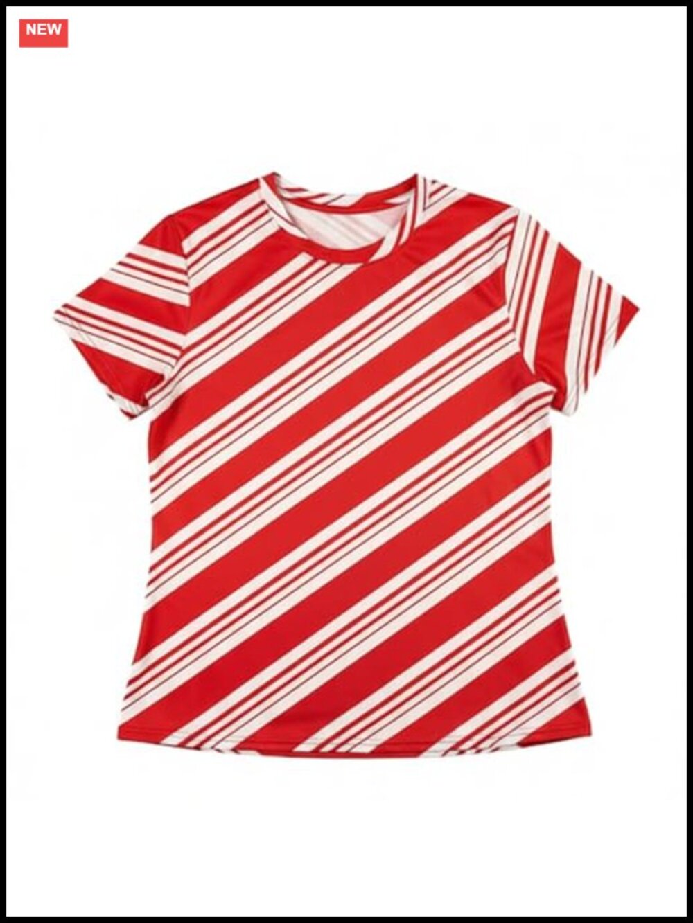 Women's Striped Christmas Costume T-Shirt Short Sleeve Polyester Spandex